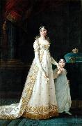 Robert Lefevre Queen of Naples with her daughter Zenaide Bonaparte oil on canvas